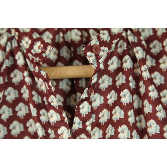 Vintage Medium Top 70s Hippy Print Officecore Western Floral Prairie Hippy Boho - Picture 4 of 10